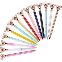 Diamond Butterfly Ballpoint Pen Fashion Pens Office Stationery Creative Advertising 14 Colors