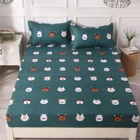 Sheets & Sets 3pcs Fitted Sheet Case Printed Mattress Cover Single Double Queen King Size Bed Set Bedding With Elastic Band