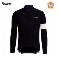Ranirpha 검은 새로운 팀 겨울 열 양털 사이클 긴 유니폼 남자의 따뜻한 재킷 MTB 사이클링 의류 Ropa Ciclismo Hombre