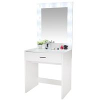 Meubles de chambre à coucher Nordic Simple Girl Maquillage Dresseuse Grand-Miroir Single-Tiroir Table de coiffeuse avec blanc canon blanc
