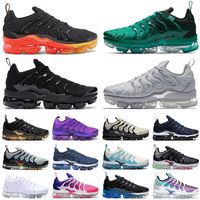 2021 Moda Vapourmax TN Artı Büyük Boy 13 Erkek Kadın Koşu Ayakkabıları Dünya Çapında Tüm Beyaz Siyah Kraliyet Midnight Navy Atlanta TNS Kapalı Açık Eğitmenler Sneakers