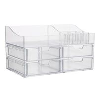 Storage Boxes & Bins Drawer Makeup Organizer Lipstick Brush Box Transparent Multilayer Desktop Case Type Container
