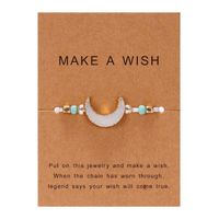 Link, Chain European American Fashion Moon Paper Card Bracelet Creative Imitation Natural Stone Resin Crescent Hand-woven