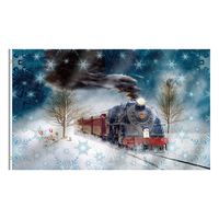 Özel Noel Tren 2022 Yıl 90x150 cm Bayrak 100D Polyester Kumaş Posterler 3x5ftpopopüler Ev Dekor Afiş