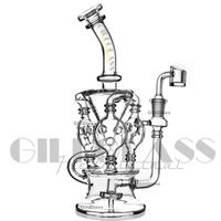 Recycler Oil Rig Vortex Glass Bong Wax Herb Tobacco Water Pi...