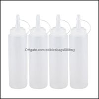Storage Housekee Organization Home Gardenstorage Bottles & Jars 4X Clear White Plastic Squeeze Sauce Ketchup Cruet Oil 8Oz Drop Delivery 202