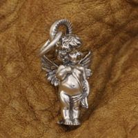 LINSION God of Love Cupid Pendant 925 Sterling Silver Lovely Angel Charms Little Pendant TA317
