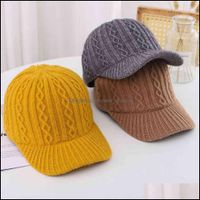 Ball Caps Hats & Hats, Scarves Gloves Fashion Accessories Hat Female Autumn And Winter Knitted Wool Baseball Cap Korean Small Face Versatile