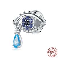 Sterling Silver 925 Blue Crystal Eye of Mystery Beads Charms per le donne Gioielli che fanno il fascino Fit Braccialetto originale FAI DA TE Bijoux Mix Design Commercio all'ingrosso