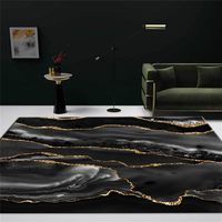 Tapis de marbre gris noir de luxe avec ligne dorée pour salon moderne décoration de maison table basse tapis chambre de chevet mat grand 211012