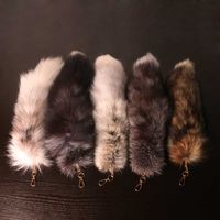 New Fashion Wolf Fox Tail Fur Keychains Unisex Pompom Pendan...