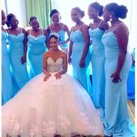 Elegantes Vestidos De Dama De Honor Azul Cielo al por mayor a precios  baratos | DHgate