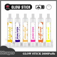 AOKIT GLOW STICK DESECHABLE CIGULAR DE CIGUETOS Dispositivo POD con luz RGB 2600 Puffs Recargable Vape Pen 12 colores