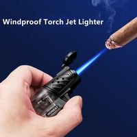 Windproof Torch Jet Gas Cigarette Lighter Powerful Cigar Spray Gun Butane Lighter Refill HONEST Smoking Accessories Gadgets