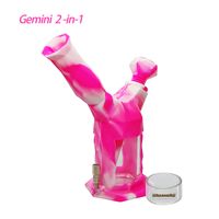 Waxmaid Hookah Gemini 2-in-1 Siliconen Glas Water Bong Bubbler Nectar Collector Smoke DAB Rigs Verzenden van Ca Warehouse