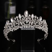 Trendy Silver Crystal Wedding Tiaras And Crowns Bridal Queen Princess Diadems Hair Accessories Pageants Luxury Hair Jewelry