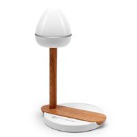 Table Lamps LED Desk Lamp,Table Lamp With Wireless Charger,USB Charging Port,3 Dimmer Levels,Wood Grain Multifunction Desktop Light