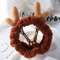 Christmas Decorations Hair Accessories Hairbands For Female Cute Antler Wash Face Makeup Band Japanese Soft Plush1