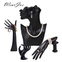 Elegant harts mannequin ring örhängen armband smycken hängsmycke halsband skärmstativ hållare byst modell visa dekorera kit 211105