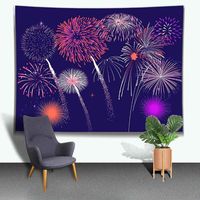 Arazzi Ine Ive Estate Summer Fireworks Fireworks Tapestry World World Purple Wall Hanging Decorazione da sogno
