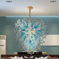 Plafond éclairage LED Lustre Pendentif Lampe Pendentif Multicolore à la main en verre soufflé à la main Design moderne pour la décoration de la chambre à coucher