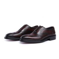 Dress Shoes Fashion Brown Tan   Black Goodyear Welt Oxfords Mens Business Genuine Leather Boys Wedding Groom