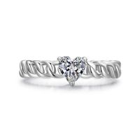 925 Sterling Silver Ring For Womens Glittering Heart Cut Zir...