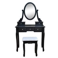 Bedroom Furniture Creative Nordic luxury fashionable black 360° Rotation Single Mirror 5 Drawers Dressing Girl Makeup Table