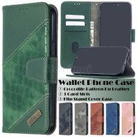 Wallet Phone Cases for iPhone 13 12 11 Pro Max XR XS X 7 8 Plus, Crocodile Pattern PU Leather Flip Kickstand Cover Case with Card Slots