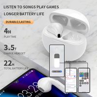 TWS trådlösa hörlurar Bluetooth hörlurar öronproppar bas headset Air Pro 6 Sport öronstycke med mikrofon för Apple iPhone Xiaomi Huawei