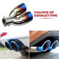 Car Bent Dual Bolt-on Slant Cut Rolled Edge Stainless Steel Exhaust Tailpipe Tip 2.5 inch ID Inlet Auto Accessories