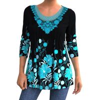 Рубашки женские блузки 2022 женская рубашка блузка элегантный цветок печати свободно случайный с длинным рукавом леди осень
