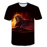 Herren T-Shirts 3D-Druckfrauen für Jugendliche übergroße Hemden Schöner Löwen-Druck-Kleidung Straße Mode Hip-Hop-Tops