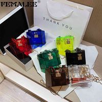 Evening Bags Acrylic Chain Transparent Box Jelly Bag Individ...