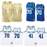 Personalizado s-6xl homens mulheres juventude costurada jerseys basquetebol 70 dennis rodman jersey azul branco mitchell ness hardwoods clássicos desgaste retro