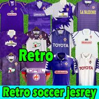 Fiorentina Retro piłka nożna 1998 1999 Batistatuta 10 Rui Costa 98 ​​99 Home Football Shirt 2000 Camisas de Futebol 89 90 91 93 94 95 96 97 Florence Classic Jersey