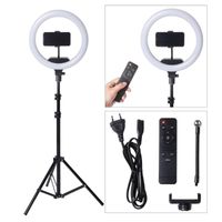 Flaş kafaları 13 inç po led selfie halka doldurma ışık 24 w kısılabilir kamera telefon lambası ile 160 cm Stand Tripod makyaj video canlı stüdyo