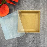 Big Kraft Cake Box Clear PVC Window With Transparent Lid Guests Cookie Candy Wedding Gift Packaging Ideas 20x20x5 Cm