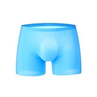 Underpants Homens Underwear Underwear Ice Silk Boxer Briefs Ultra-fino filme 3D Siamese Respirável # 10