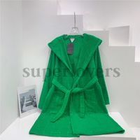 Luxo de algodão vestes sleepwear mulheres outono inverno quente vestido vestido toalha jacquard design v pescoço de banho novo chegou na moda banho verde roupão