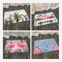 Coussin / oreiller décoratif love est aveugle flamingo plante imprimé porte tasse tasse peluche plancher tapis tapis pondérateur antidérapant