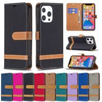 Canvas Denim Jeans PU Leather Wallet Card Slot Cases Free St...