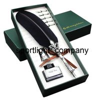 Calligraphy Feather Dip with 5 Nib Gift Quill Pen Writing In...