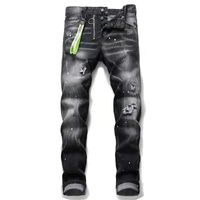 Дизайнерские джинсы Мужские брюки расстроенные разорванные байкеры Slim Fit Denim для мужчин Sclothes667 Blueberry11