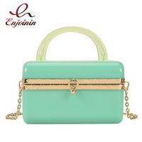 Evening Bags Transparent Acrylic Box Shaped Party Clutch Fashion Women Purses And Handbags Small Crossbody Bag Casual Chain Shoulder