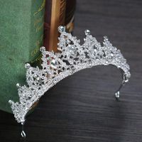 Cabelos Barrettes Barrettes Rhinestone Crown Crown Tiaras Prata Diadem de Cristal para Noiva Headbands Acessórios de Casamento BN