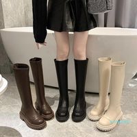 Çizmeler Lolita Çizmeler-Kadın Ayakkabı Seksi Uyluk Yüksek Topuklu Yuvarlak Ayak 2021 Sonbahar Üstü Diz Düşük Kauçuk Bayanlar Orta
