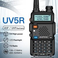 Baofeng UV-5R UV5R Walkie Talkie Dual Band 136-174MHz 400-520MHz de dois sentidos Transceptor de rádio com bateria de 1800mAh (BF-UV5R)