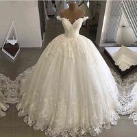 ZJ9159 Vintage 2020 Dresses for Bridal Gowns Ball Gown Lace Applique Wedding Dress Plus Size H0105