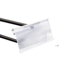 Price Tag Holders PVC Plastic Sign Label clip frame Display Holder In White Clear card holder Shelf HHF12854